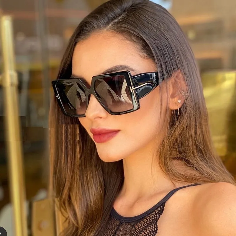 Leopard Vintage Oversized Square Sunglasses