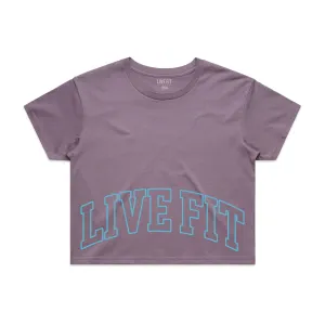 Letterman Crop Tee - Grape
