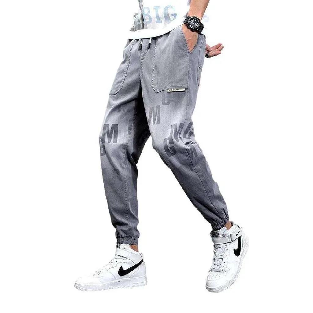 Letters print baggy men's jeans