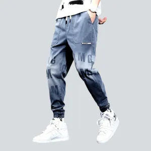 Letters print baggy men's jeans