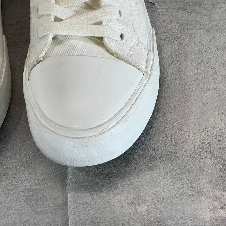 LEVI'S Women's White Mono Canvas Becky Low-Top Lace-Up Sneakers SZ 9