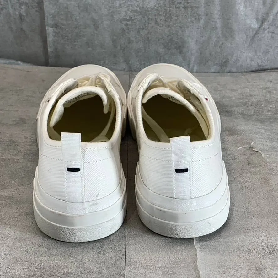 LEVI'S Women's White Mono Canvas Becky Low-Top Lace-Up Sneakers SZ 9