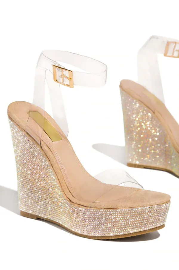 Liliana Angelique-1 Rhinestone Platform Wedge Sandals