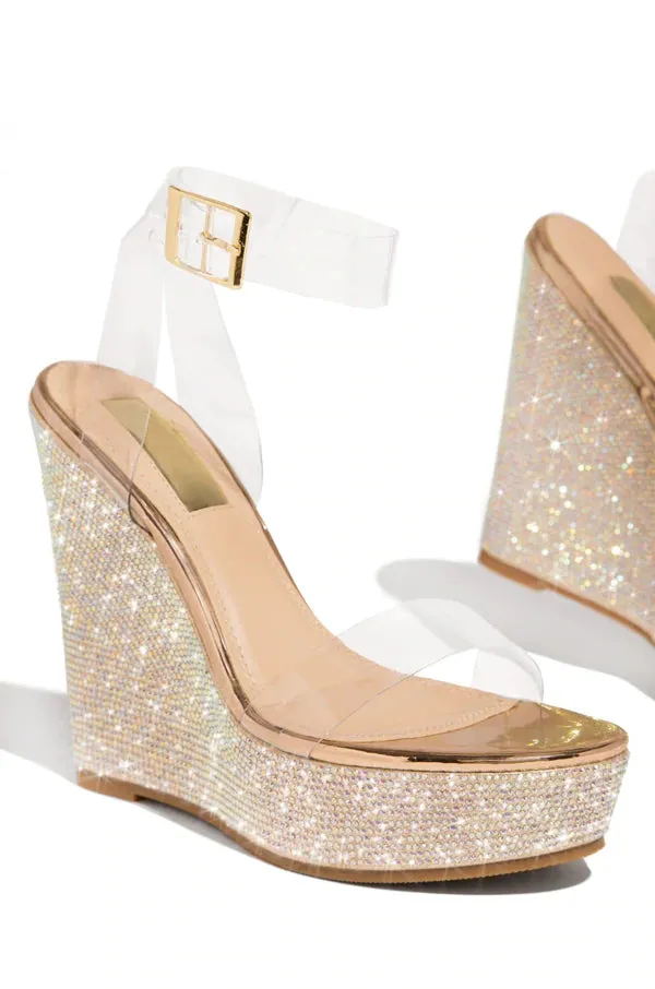 Liliana Angelique-1 Rhinestone Platform Wedge Sandals