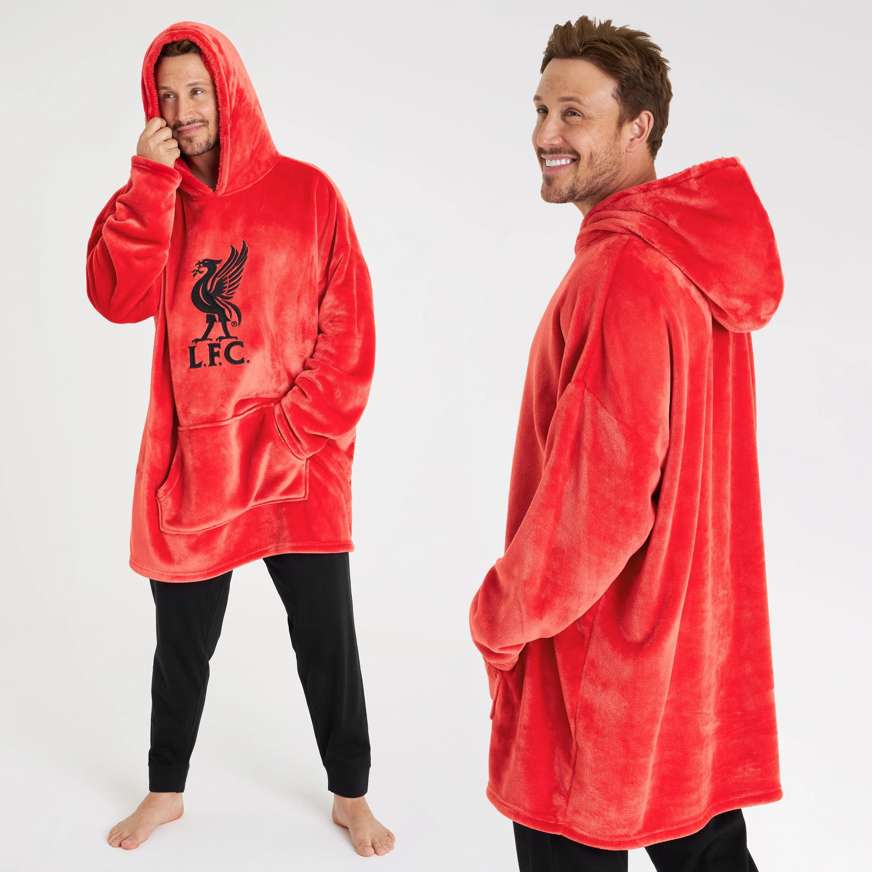 Liverpool F.C. Oversized Red Hoodie Blanket For Men, Official Football Gifts