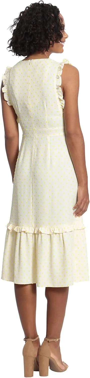 London Times Women's Ruffled Tiered Midi Dress