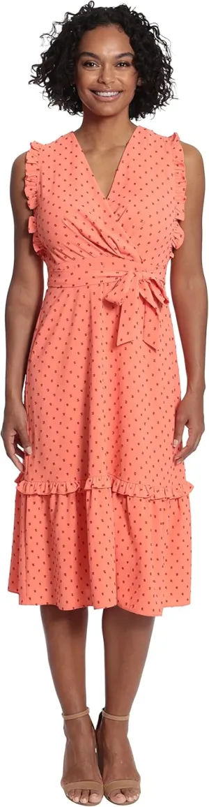 London Times Women's Ruffled Tiered Midi Dress