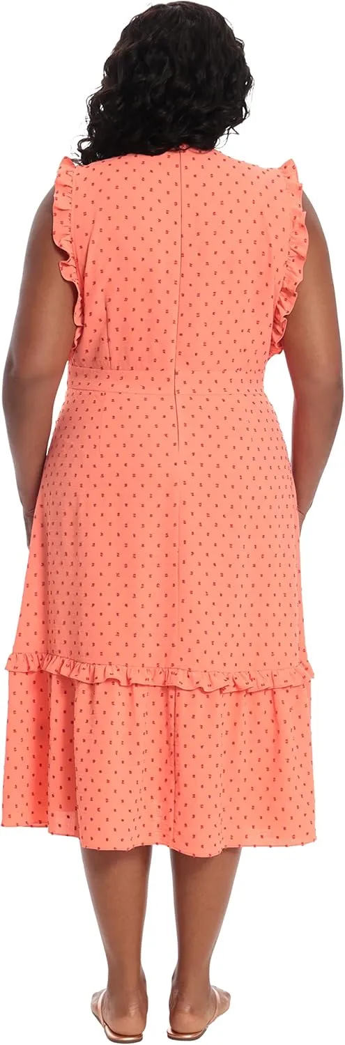 London Times Women's Ruffled Tiered Midi Dress