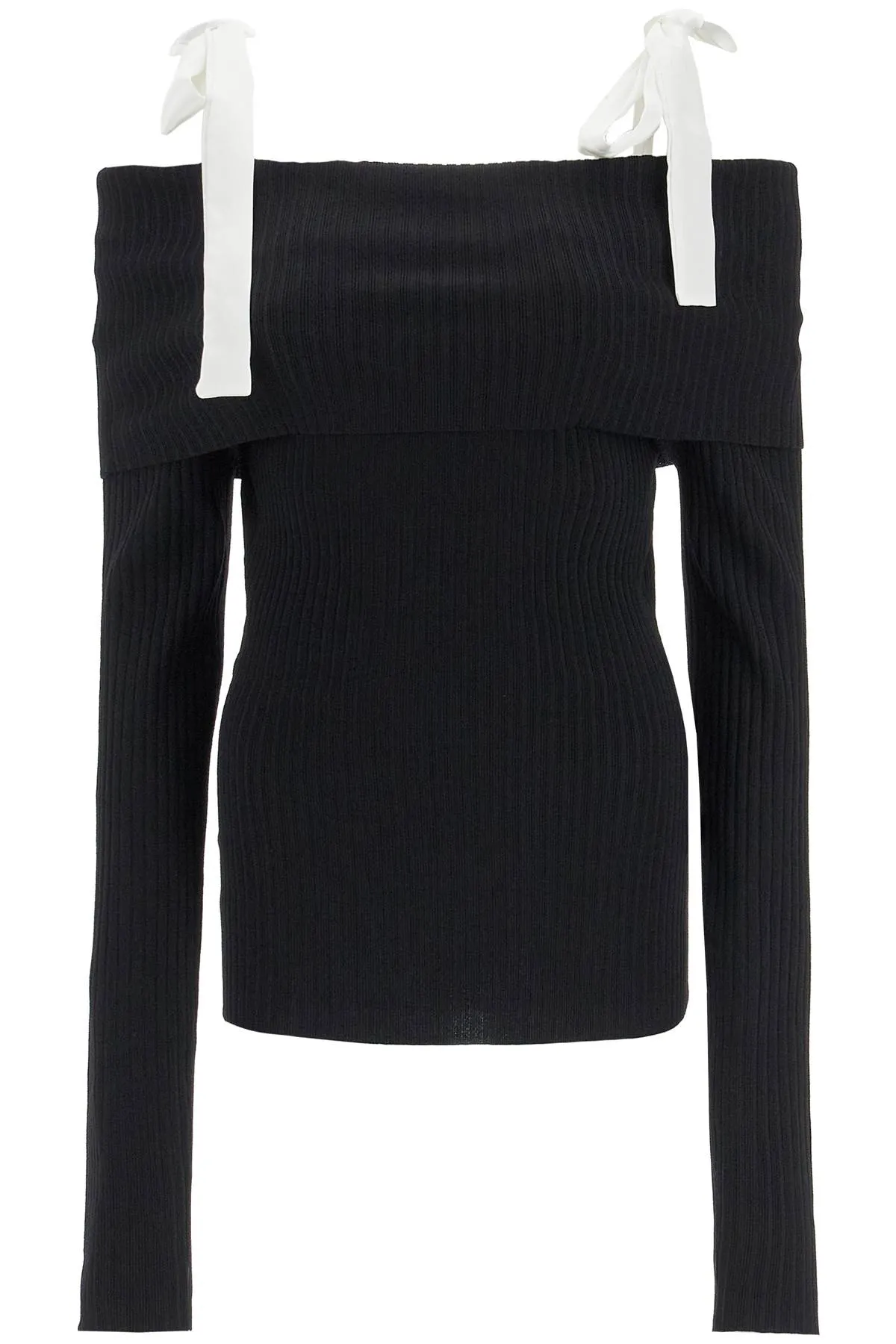 'long-sleeved off-should 113540100 BLACK