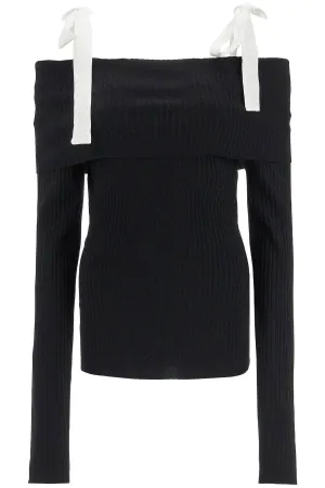 'long-sleeved off-should 113540100 BLACK