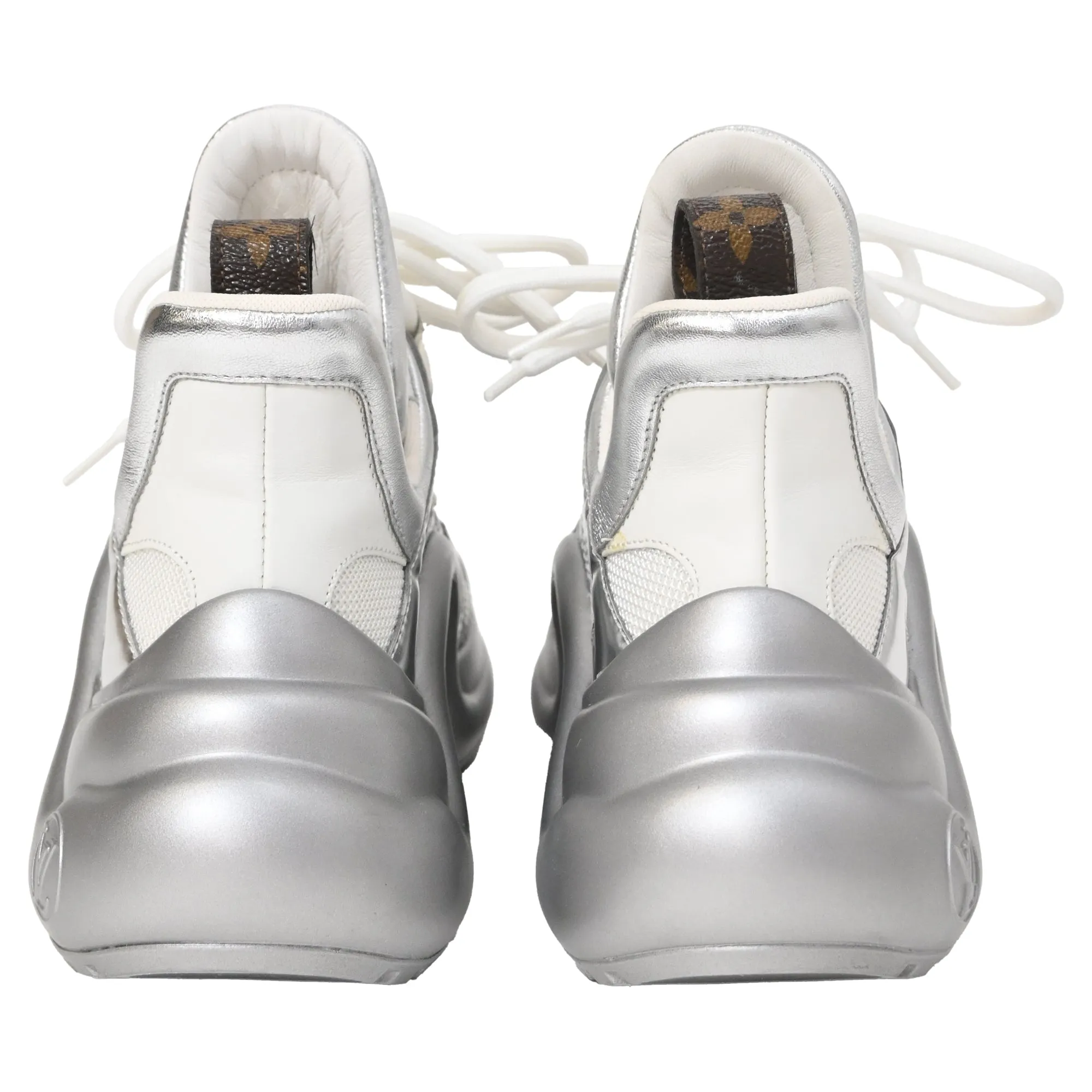 Louis Vuitton Archlight Chunky Sneakers in Silver Leather and Polyester