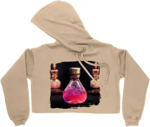 Love Women's Cropped Fleece Hoodie - Romantic Cropped Hoodie for Women - Printed Hooded Sweatshirt