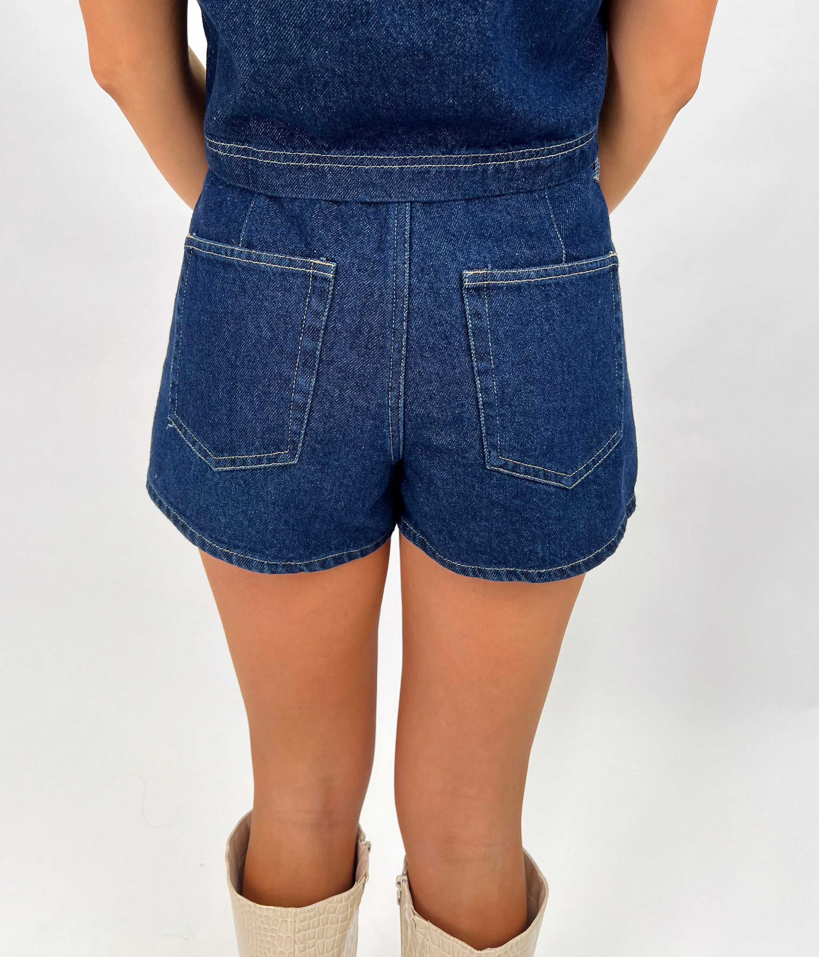LOVER GIRL DARK WASH DENIM SKORT
