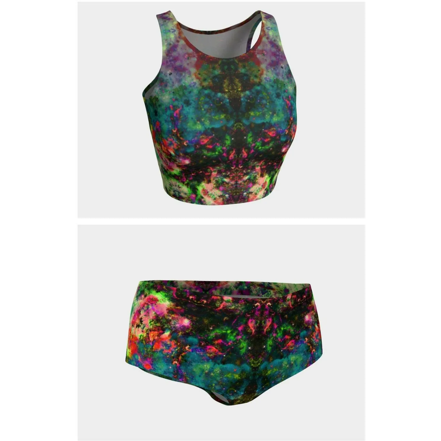 Lucid Psychedelic Crop Top/ Bikini Set