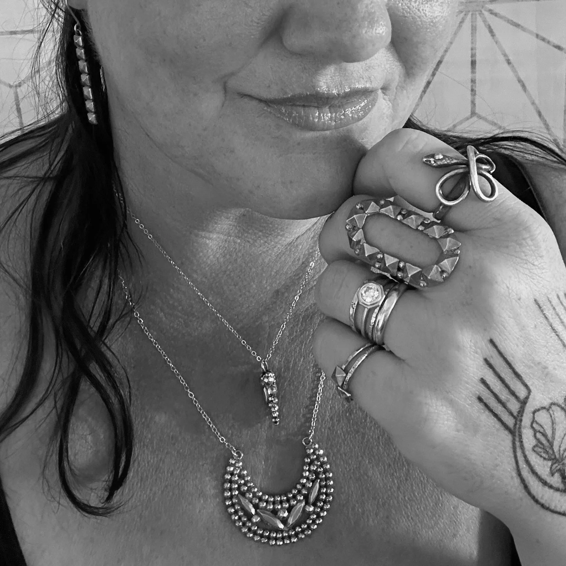 LUNA Riveted Necklace - Silver