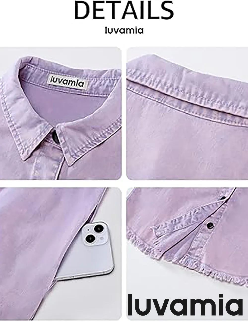 LUVAMIA Women's Midi Sundresses Crewneck short Sleeve Denim Casual Dress