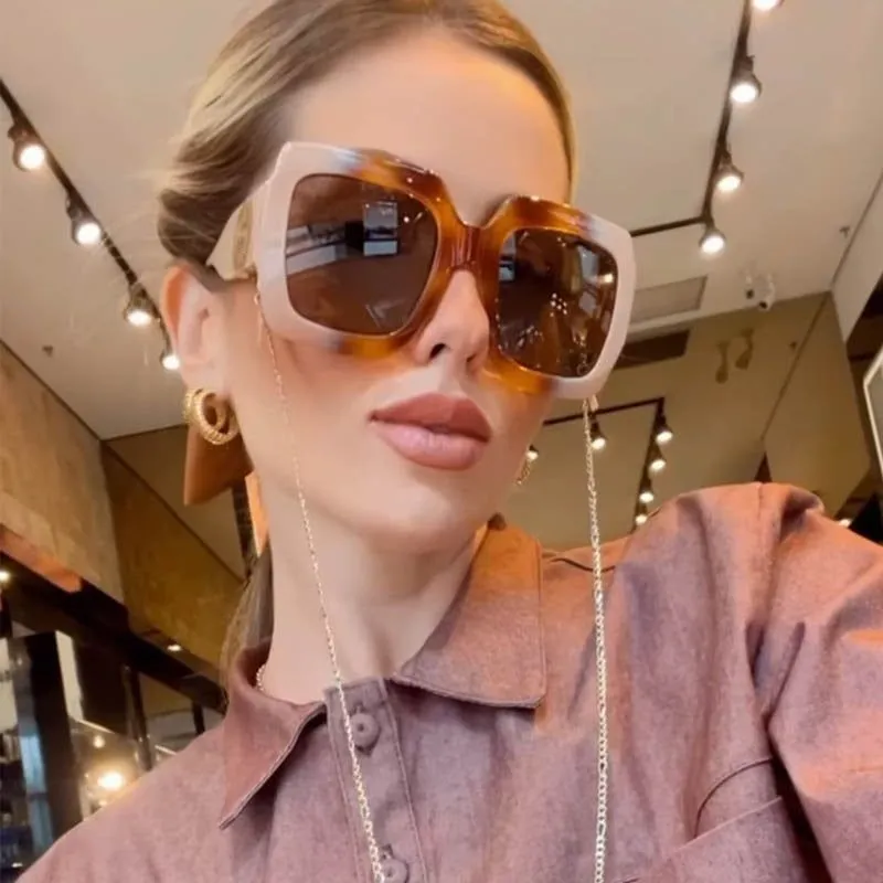 Luxury Celebrity Style Women Large Square Sunglasses Oversized Eyewear