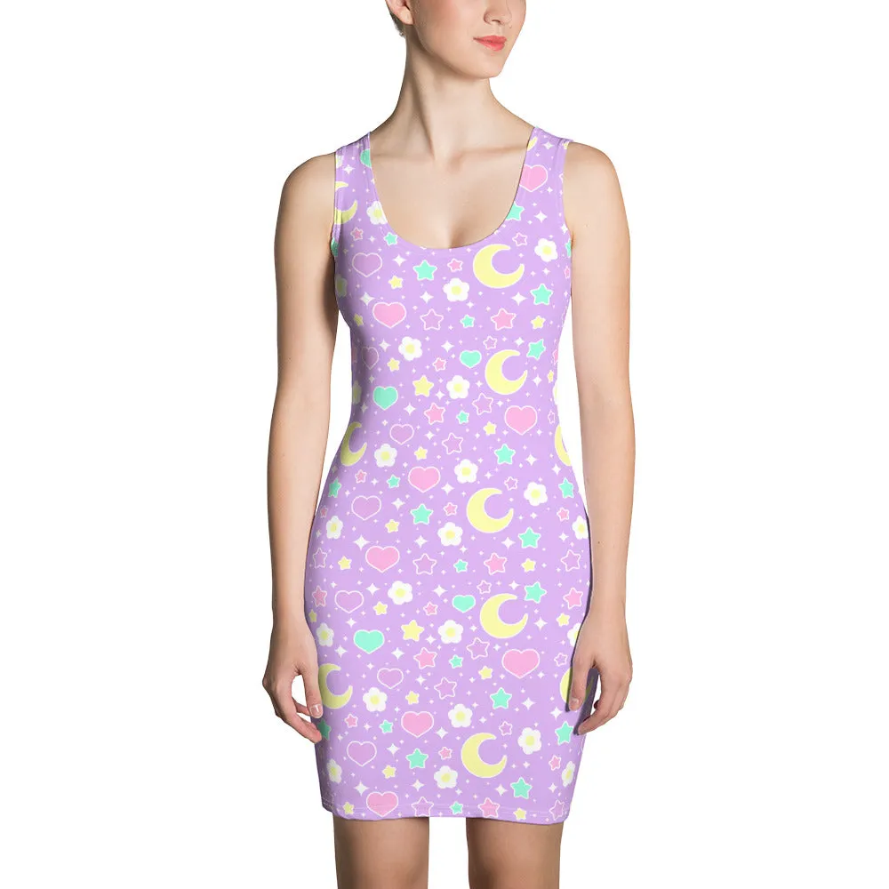 Magical Spring Purple Bodycon Dress