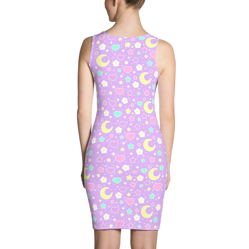 Magical Spring Purple Bodycon Dress