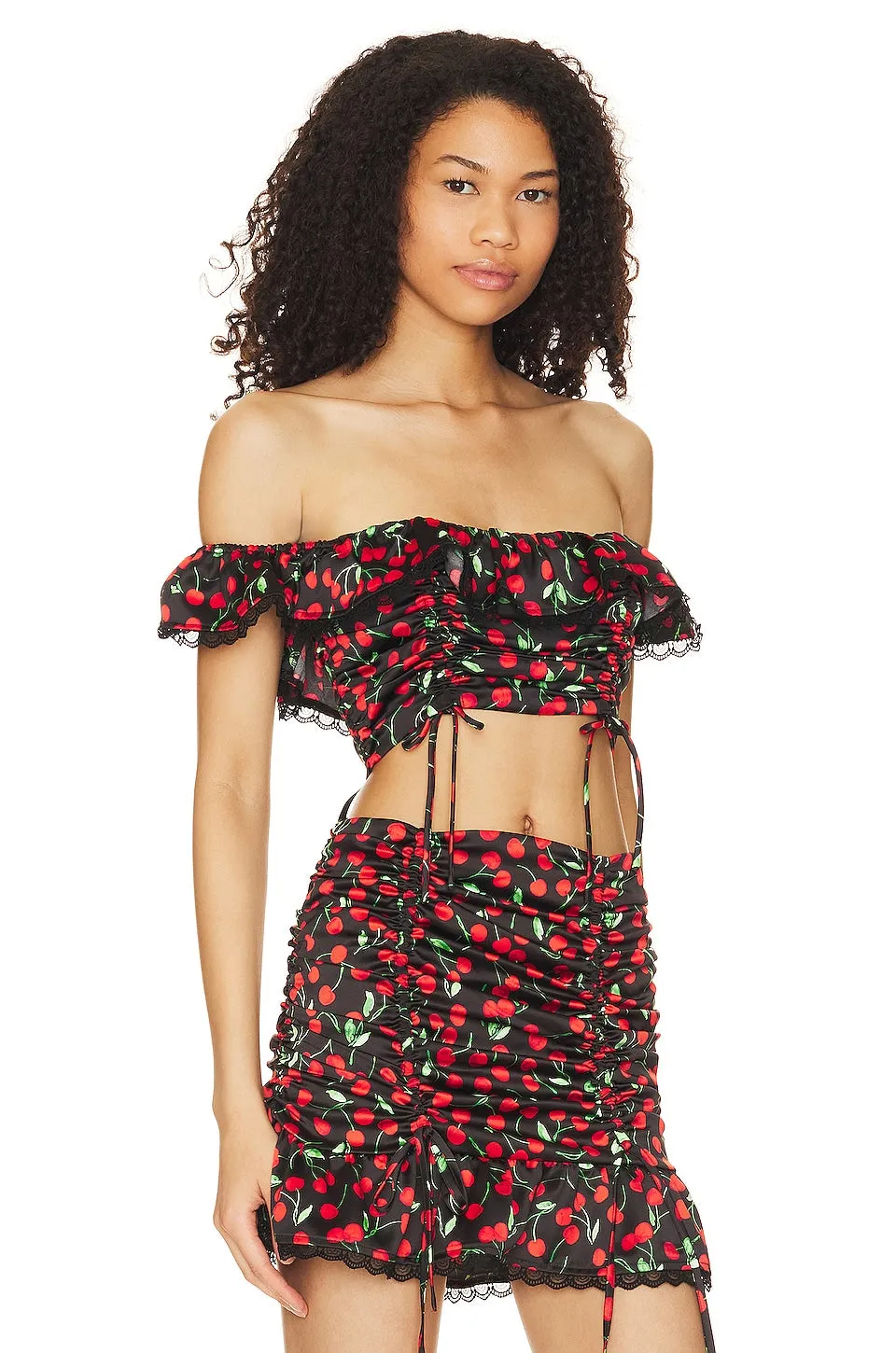 MAJORELLE Kym Crop Top, Black Cherry