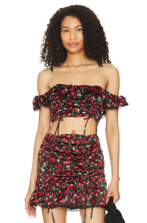 MAJORELLE Kym Crop Top, Black Cherry