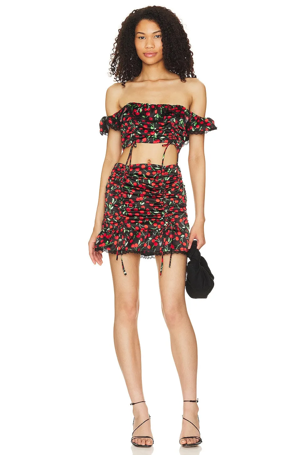 MAJORELLE Kym Crop Top, Black Cherry