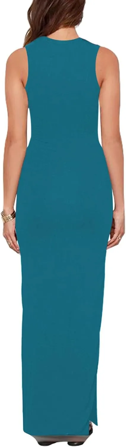 Meenew Women's Party Beach Vacation High Slit Summer Maxi Long Bodycon Dress