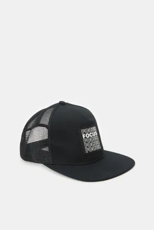 Men Black Printed Cap