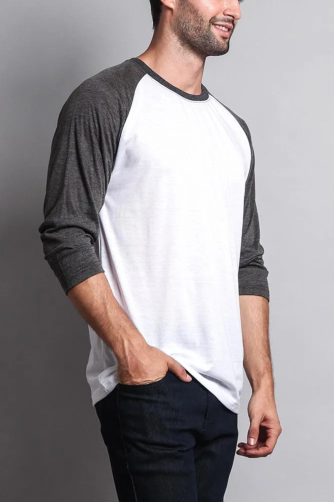 Men's Baseball T-Shirt (White/Charcoal)