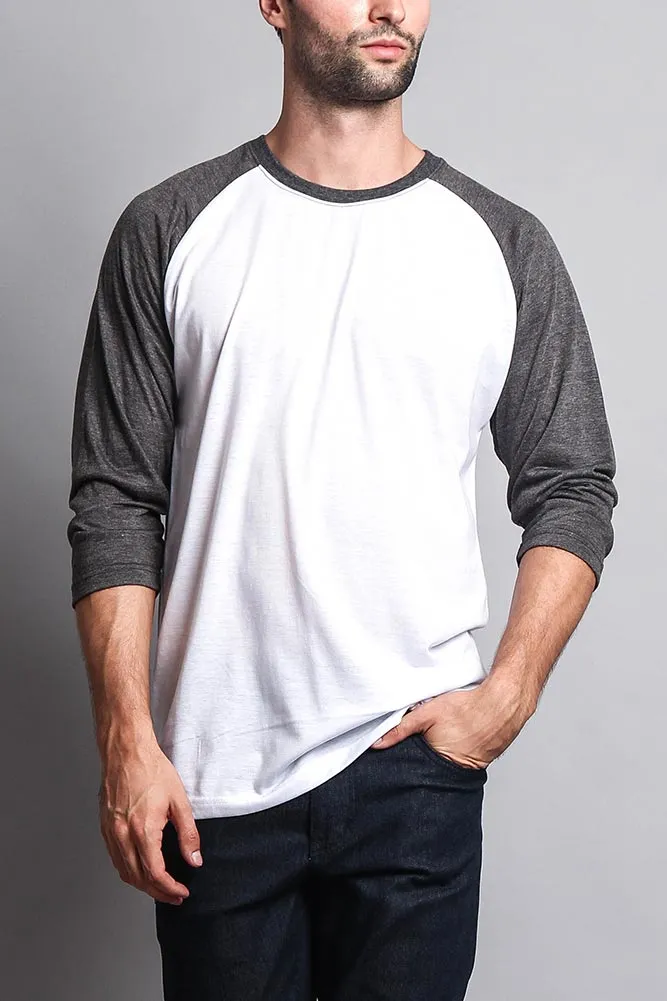 Men's Baseball T-Shirt (White/Charcoal)