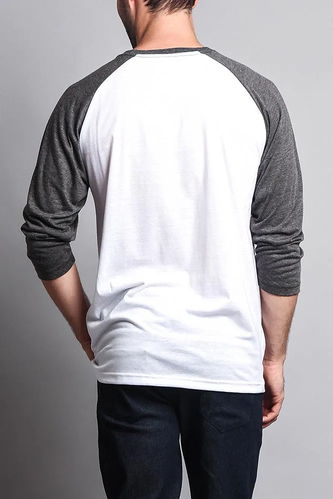 Men's Baseball T-Shirt (White/Charcoal)