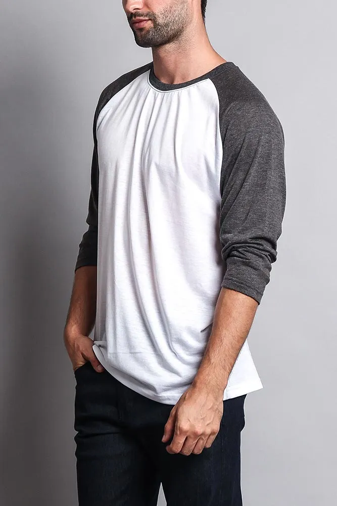 Men's Baseball T-Shirt (White/Charcoal)