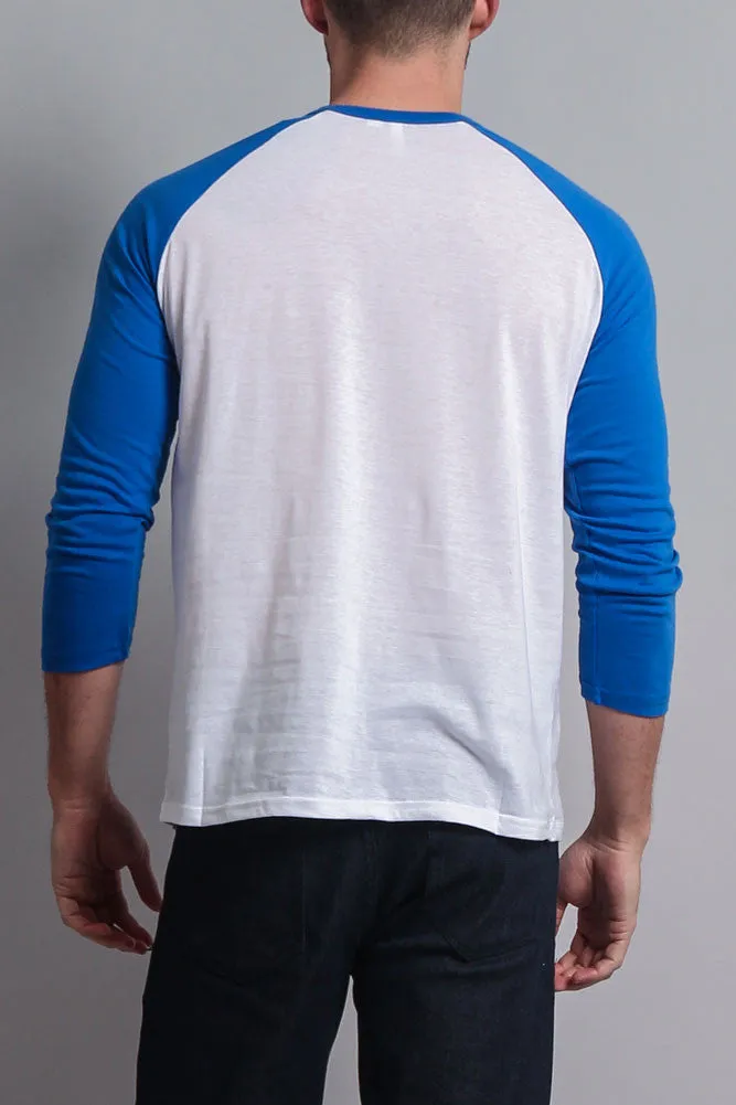 Men's Baseball T-Shirt (White/Royal Blue)