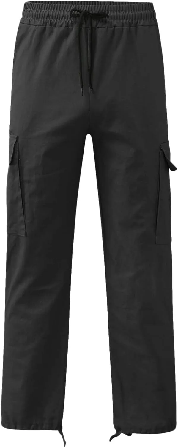 Men's Cargo Joggers Sweatpants Casual Drawstring Elastic Waist Gym Athletic Baggy Sweat Pants for Men with Pockets