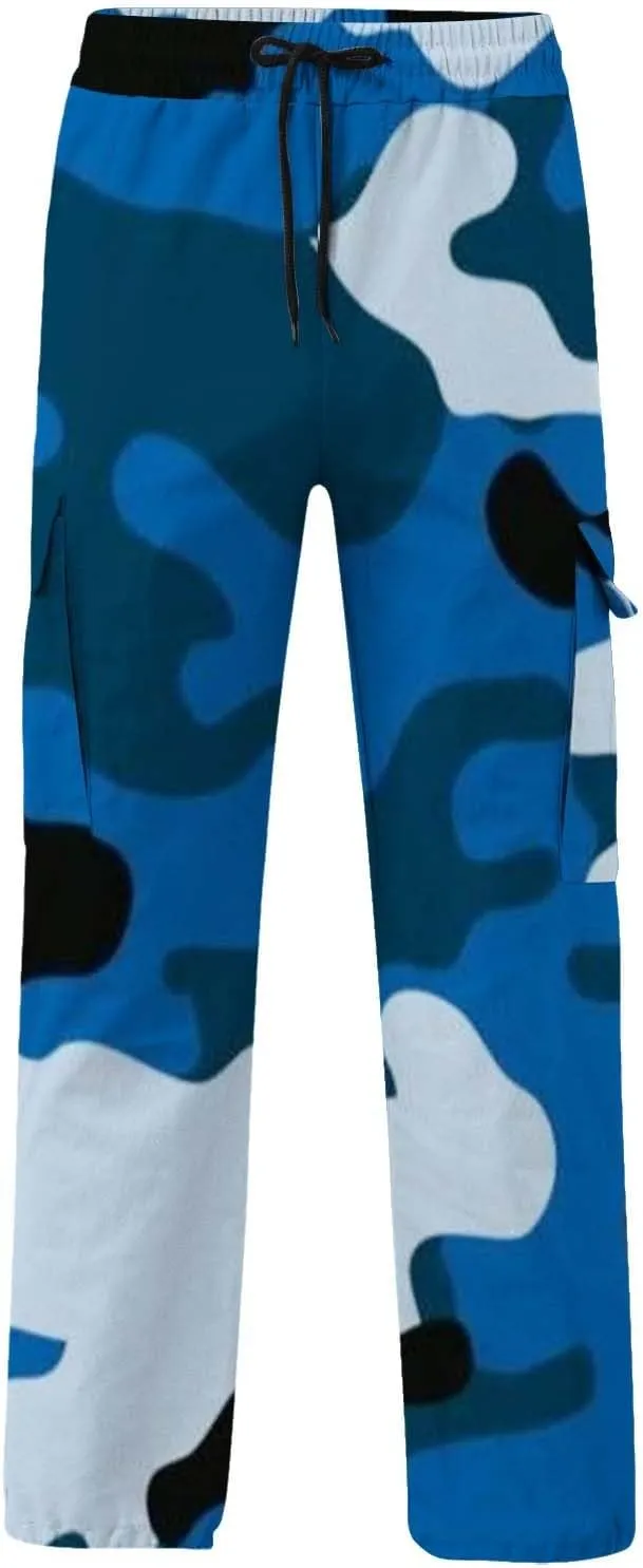 Men's Cotton Casual Sweatpants Color Pocket Trousers Loose Sports Trousers Sweatpants Track Training Athletic Jogger