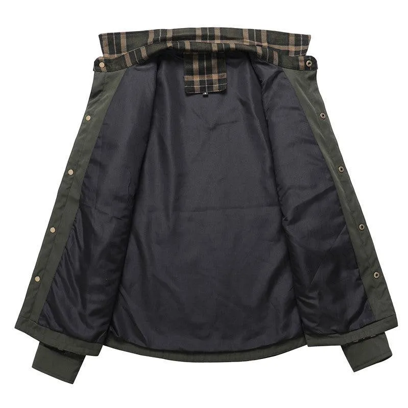 Men's Fashion Casual Plaid Shirt Jacket - Youth Style