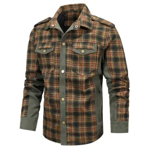 Men's Fashion Casual Plaid Shirt Jacket - Youth Style
