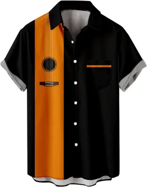 Mens Graphic T-Shirts Summer Big and Tall Short Sleeve Button Down Shirt Casual Athletic Tee Top Hawaiian Beach Shirt