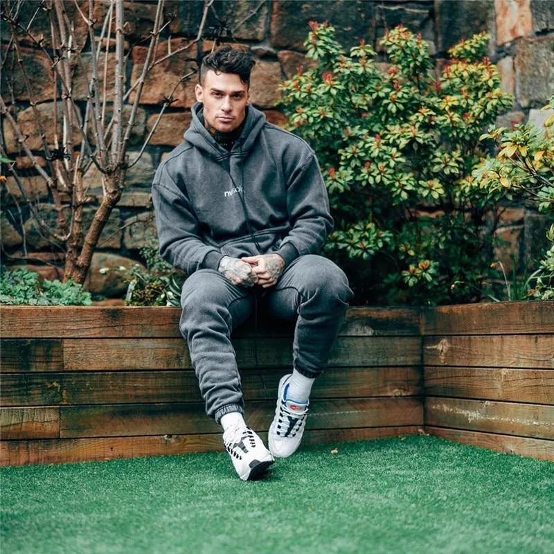 Men's Hooded Athletic Tracksuit Set