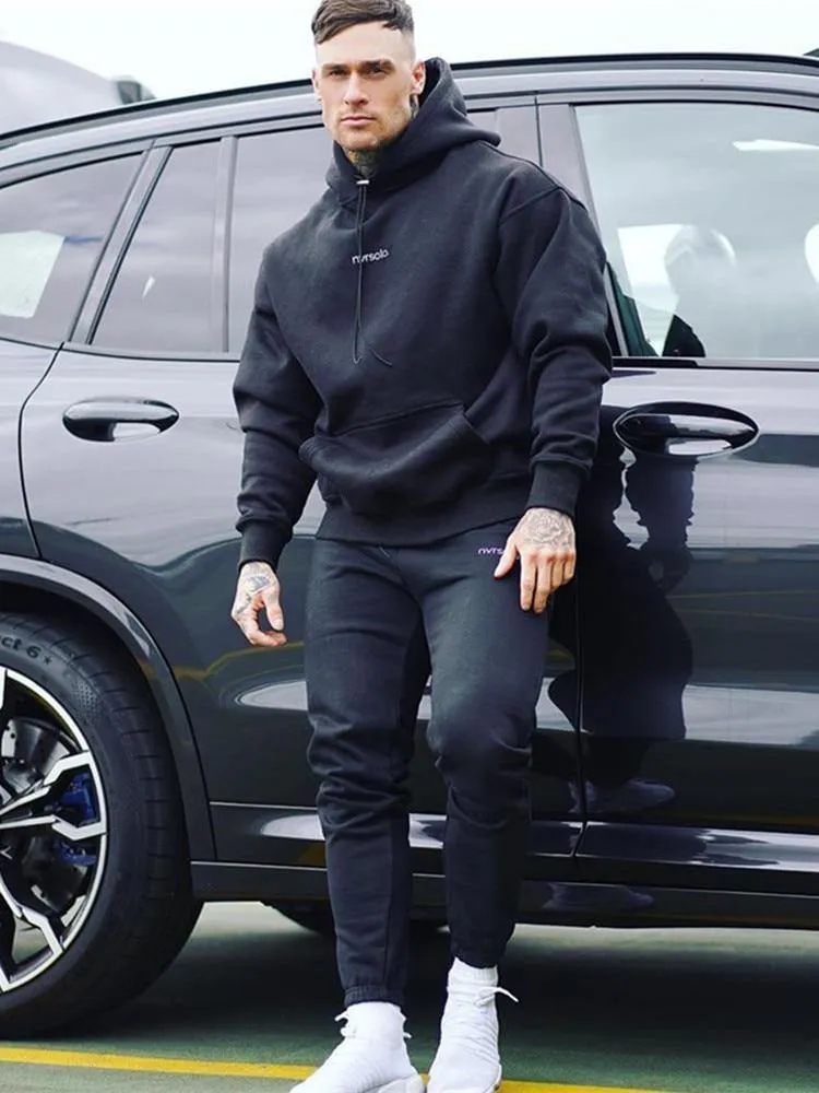Men's Hooded Athletic Tracksuit Set