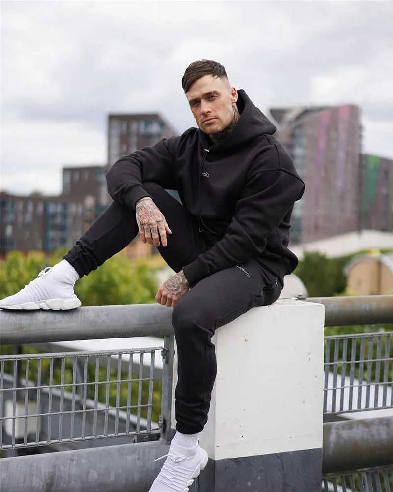 Men's Hooded Athletic Tracksuit Set