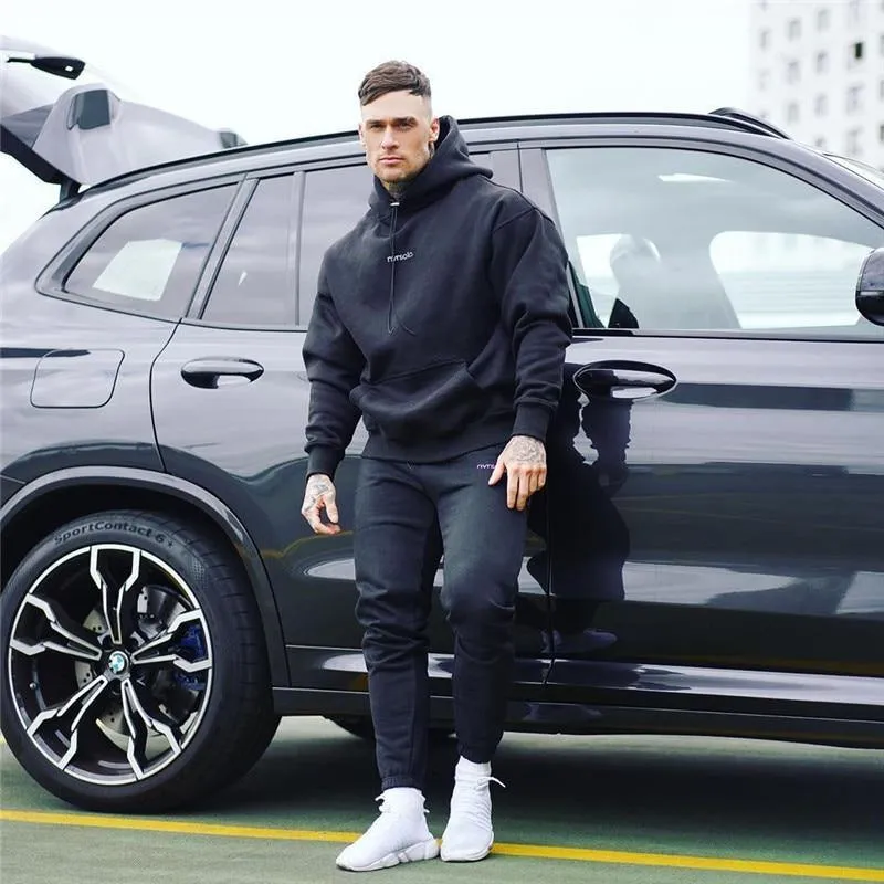 Men's Hooded Athletic Tracksuit Set