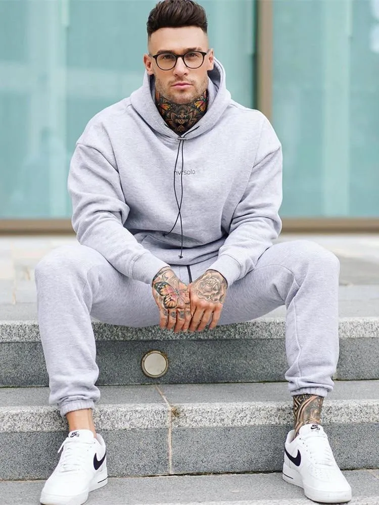 Men's Hooded Athletic Tracksuit Set