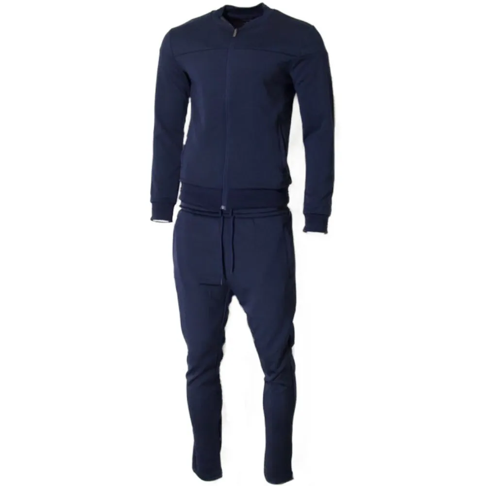 Men's Jogger 2-Piece Set Full Zip Solid Long Sleeve & Drawstring Pant Tracksuit