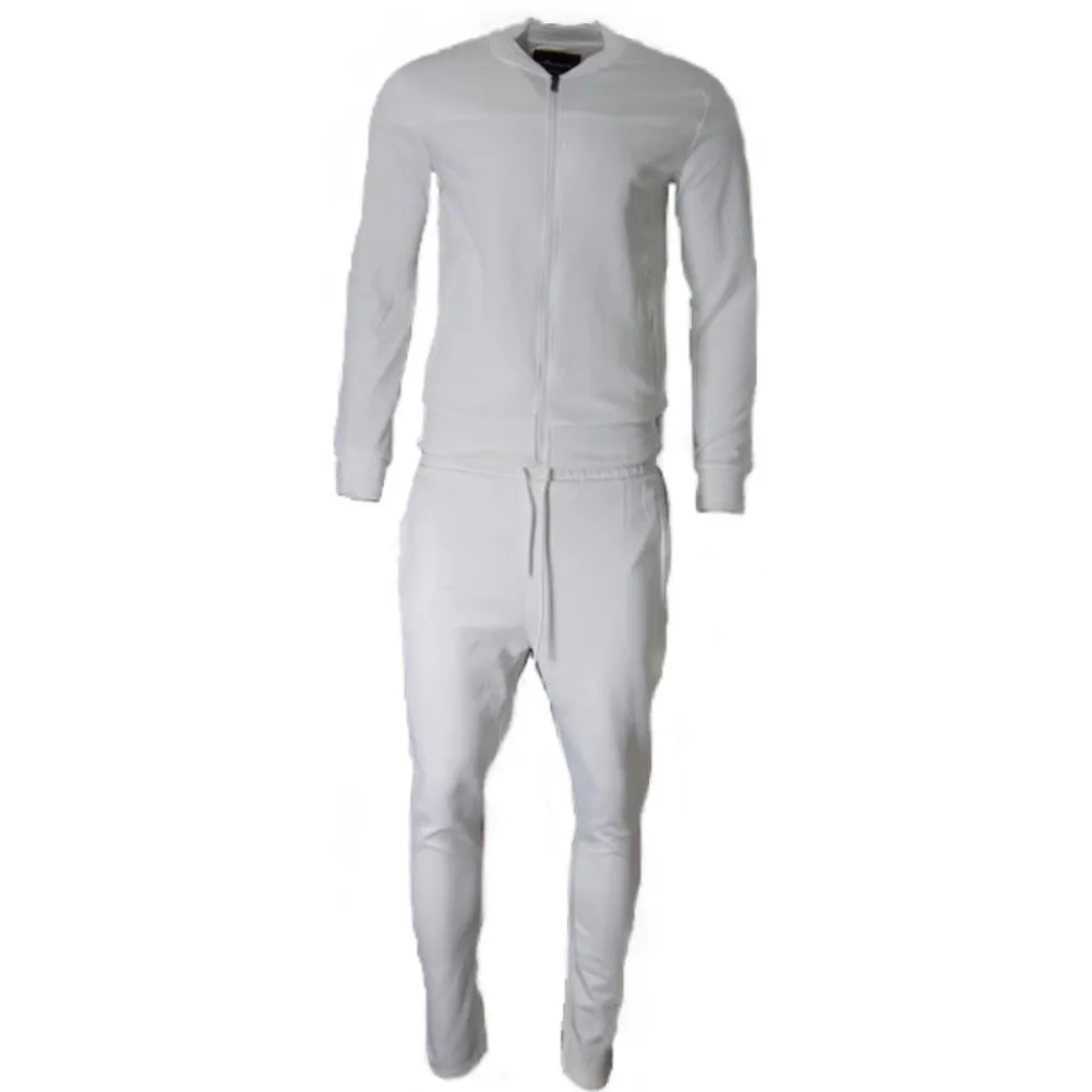 Men's Jogger 2-Piece Set Full Zip Solid Long Sleeve & Drawstring Pant Tracksuit