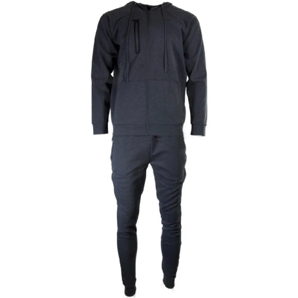 Men's Jogger Set Two Piece Pant and Hoodie Front Pocket Zip Up Tracksuit Set