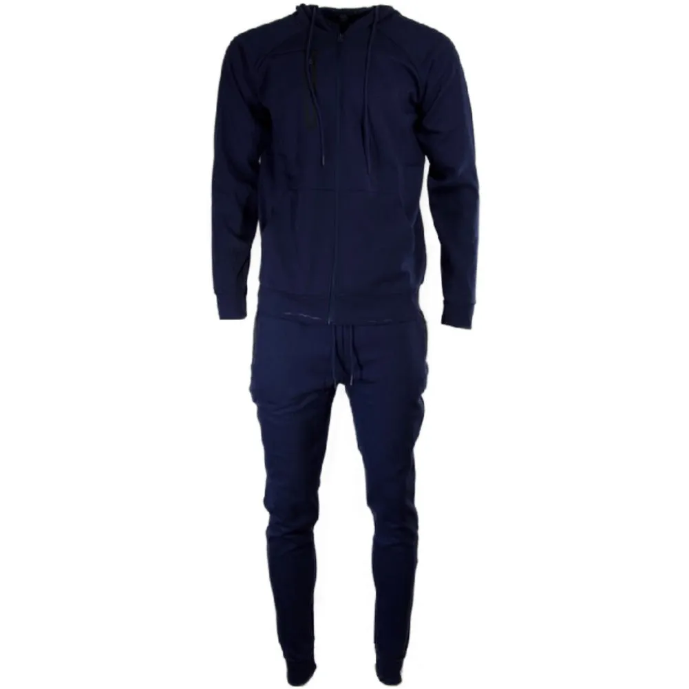 Men's Jogger Set Two Piece Pant and Hoodie Front Pocket Zip Up Tracksuit Set