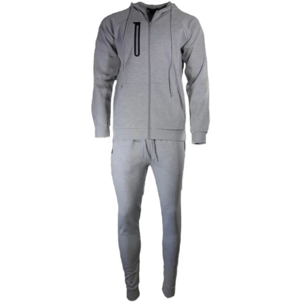 Men's Jogger Set Two Piece Pant and Hoodie Front Pocket Zip Up Tracksuit Set