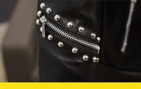 Mens Leather Jacket Biker Genuine Sheepskin Studded Causal Slim Fit Cafe Motorcycle Racer Moto Sporty Asymmetric