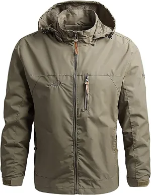 Men's Lightweight Rain Jacket Waterproof Raincoat Windbreaker Hooded Outdoor Shell Jacket for Hiking Work